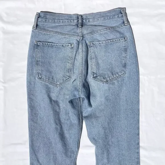 Agolde Riley Straight Leg Button Fly Jeans Womens 27 Blue Light Wash Organic - Picture 5 of 8
